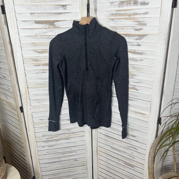 LULULEMON Women's Runderful Size 4 Half Zip Pullover Jacket Black Herringbone - Picture 5 of 14